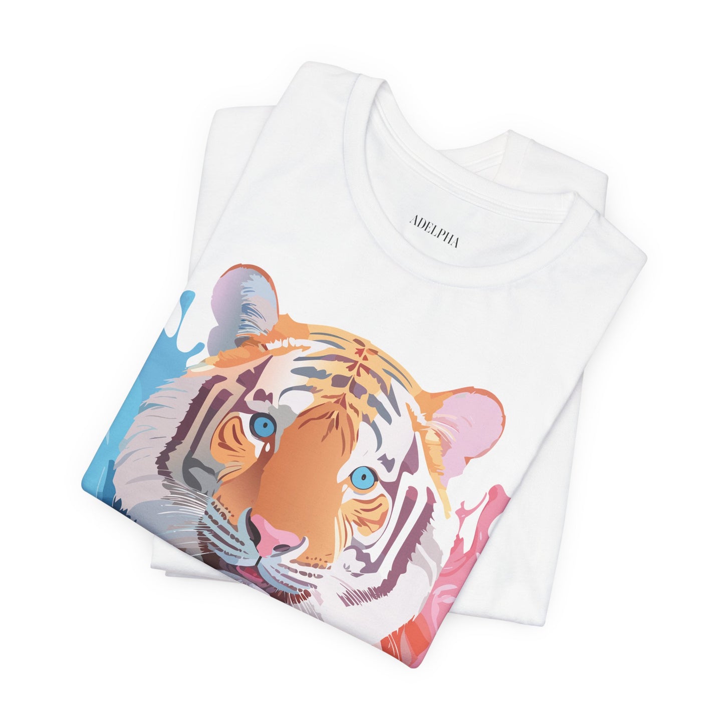 Natural Cotton Tee Shirt with Tiger