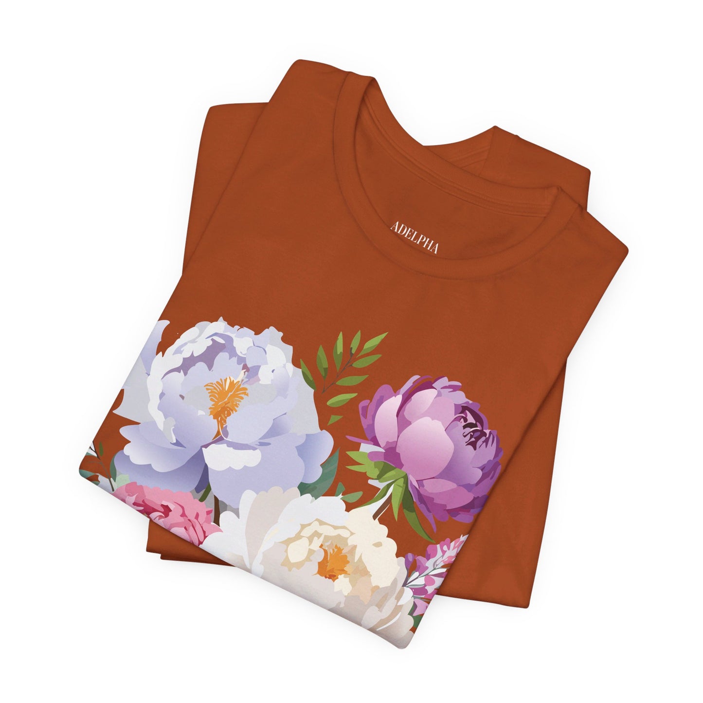 T-shirt en coton naturel avec fleurs