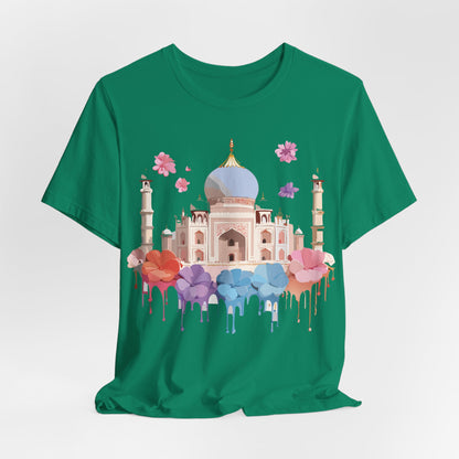 Natural Cotton Tee Shirt - Taj Mahal, India Printify