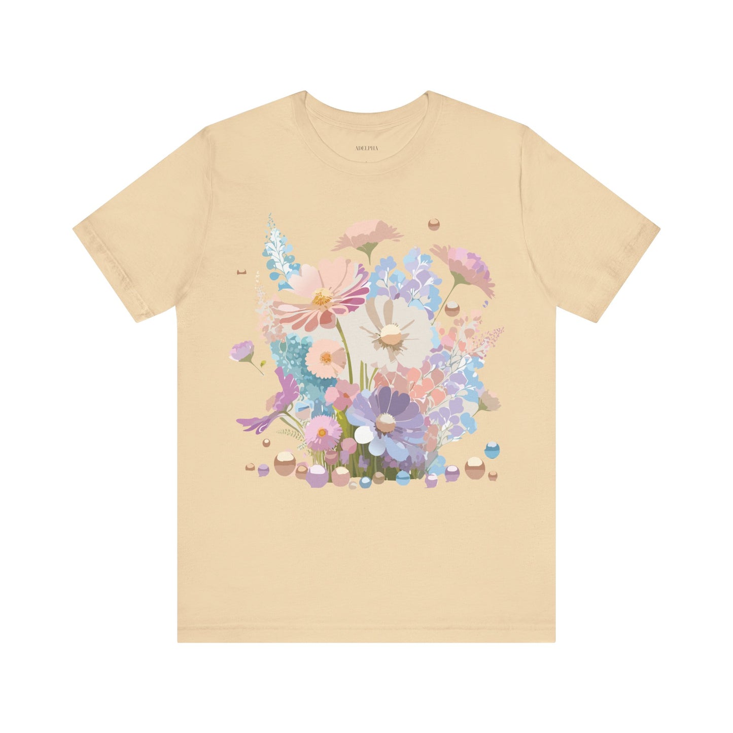 T-shirt en coton naturel avec fleurs