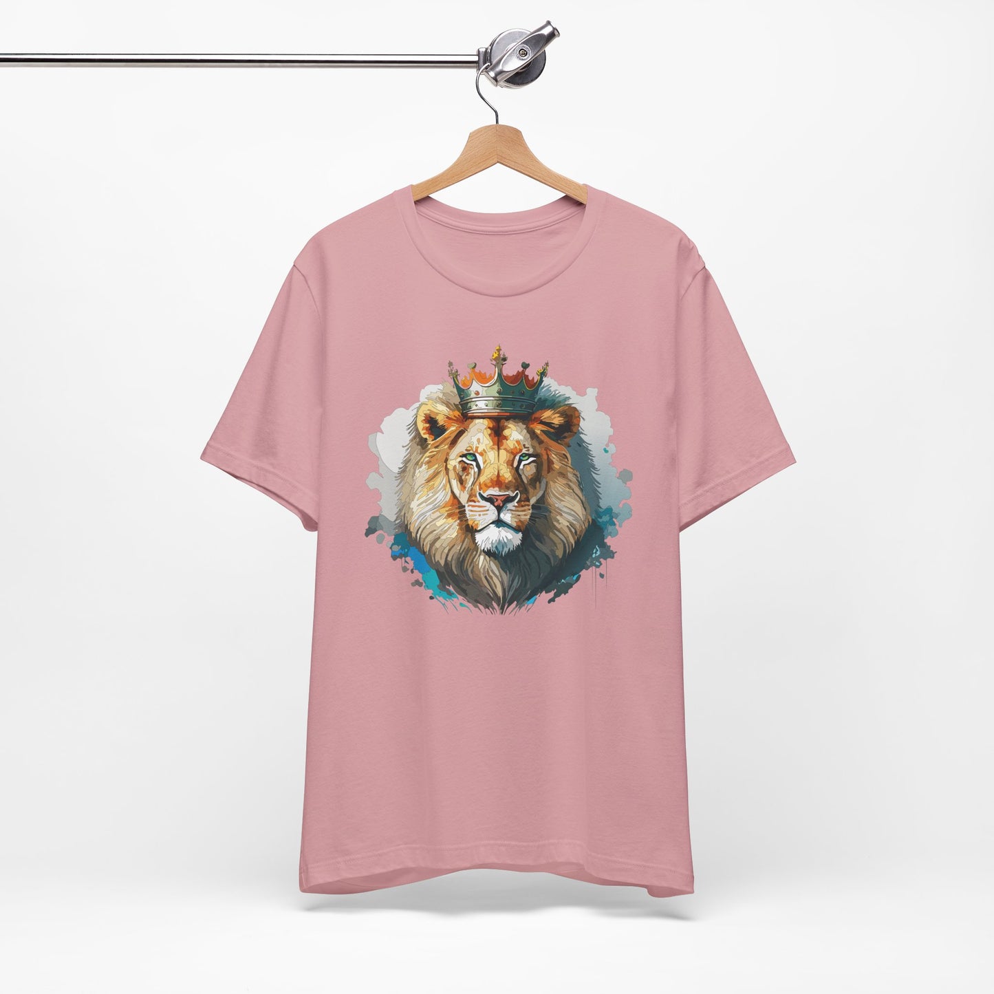 Lion with Crown Tee Unisex Cotton Watercolor King Lion Graphic T-Shirt 2