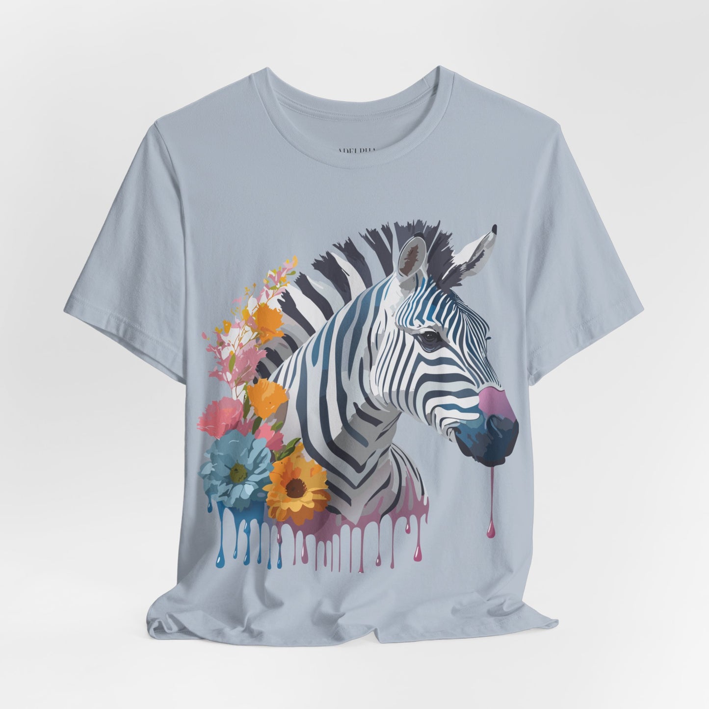 Natural Cotton Tee Shirt with Zebra