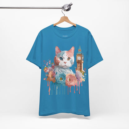 Natural Cotton Tee Shirt with Cat Printify