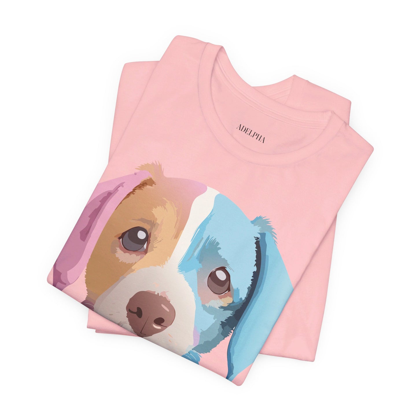 Natural Cotton Tee Shirt with Dog