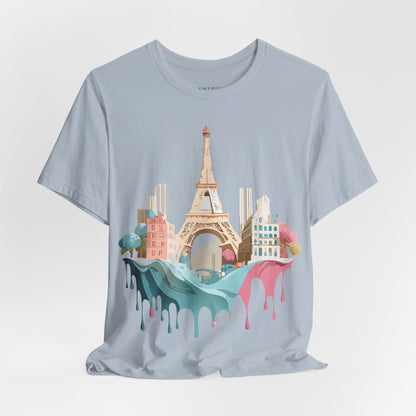 Natural Cotton Tee Shirt - Beautiful Places Collection - Paris Printify