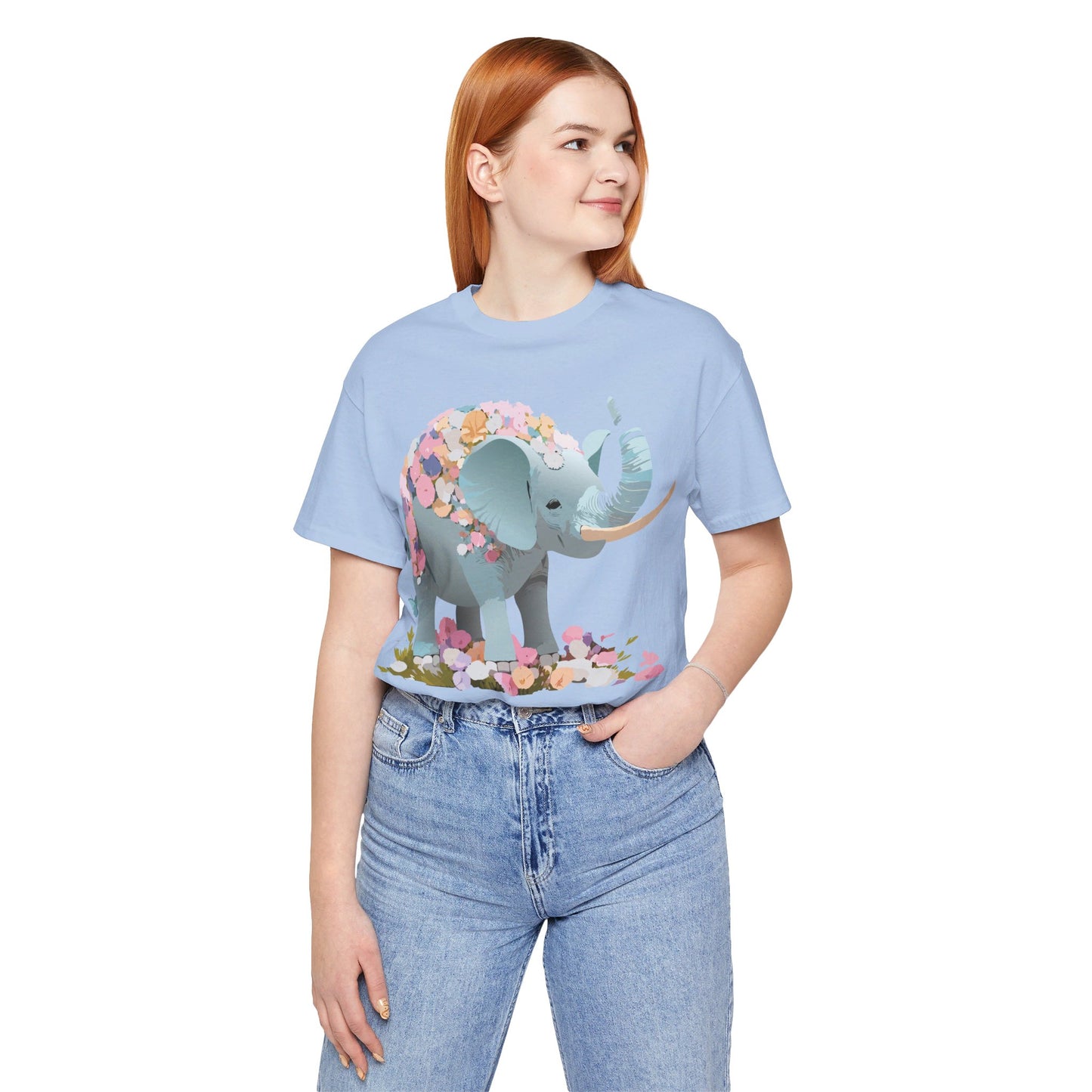 T-Shirt aus natürlicher Baumwolle mit Elefant