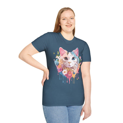 Cat Shirt Unisex Softstyle Tee 100 Percent Ring Spun Cotton Kitten Tee