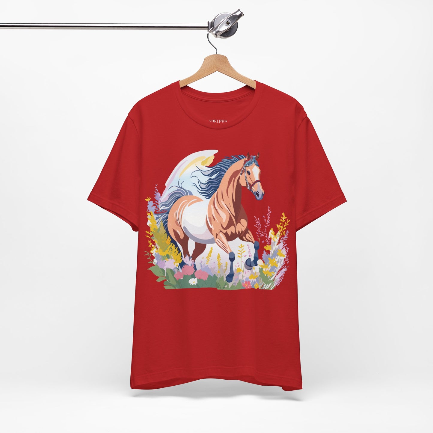 Natural Cotton Tee Shirt with Horse