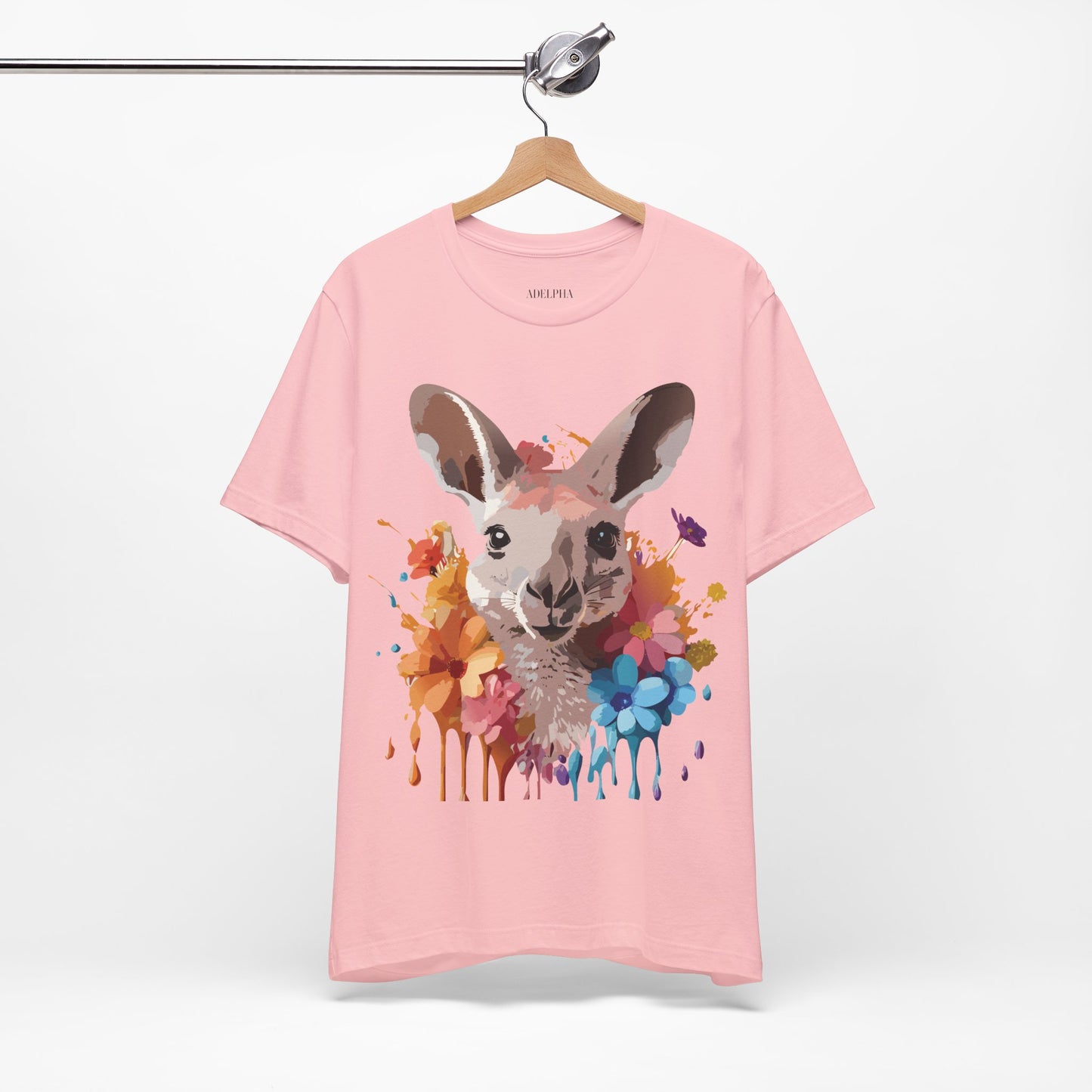 Natural Cotton Tee Shirt with Kangaroo