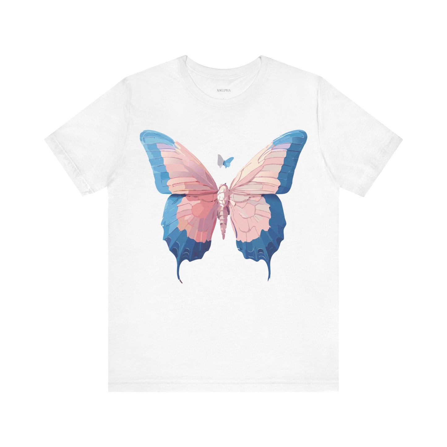 Natural Cotton Tee Shirt with Butterfly