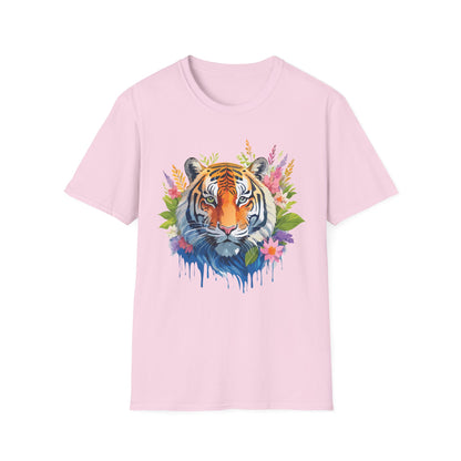 Tiger Print Unisex Gildan Softstyle Tee 64000 100 Percent Ring Spun Cotton