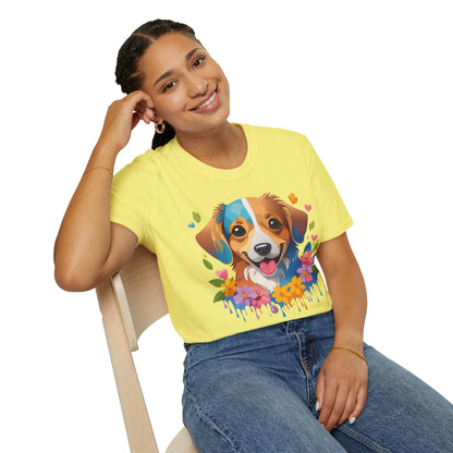 Dog Shirt Unisex Animal Tee 100 Percent Cotton Gildan Softstyle 64000