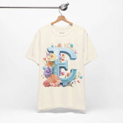 Natural Cotton Tee Shirt - Letters Collection - E Printify