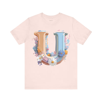 Natural Cotton Tee Shirt - Letters Collection - U Printify