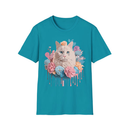 Cat Shirt Unisex Short Sleeve Cat Tee Kitten Design Gildan Softstyle 64000 Tee