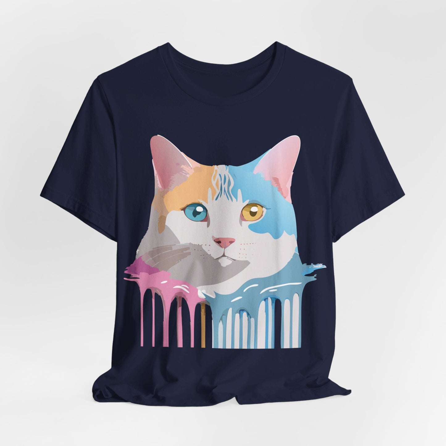 Natural Cotton Tee Shirt with Cat