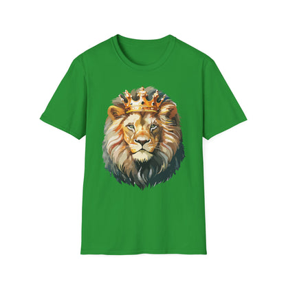Unisex Lion Print T Shirt Softstyle 64000 One Hundred Percent Ring Spun Cotton