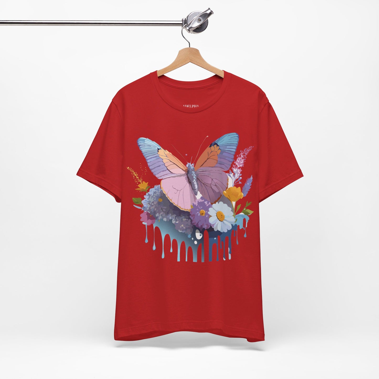 T-Shirt aus natürlicher Baumwolle mit Schmetterling