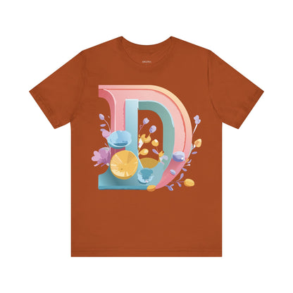 Natural Cotton Tee Shirt - Letters Collection - D Printify