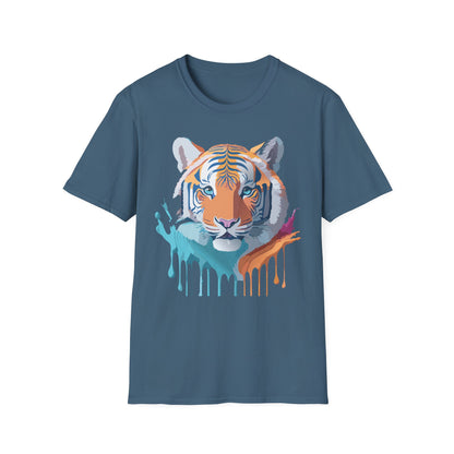 Tiger Print Shirt Unisex Softstyle Tee 100 Percent Ring Spun Cotton