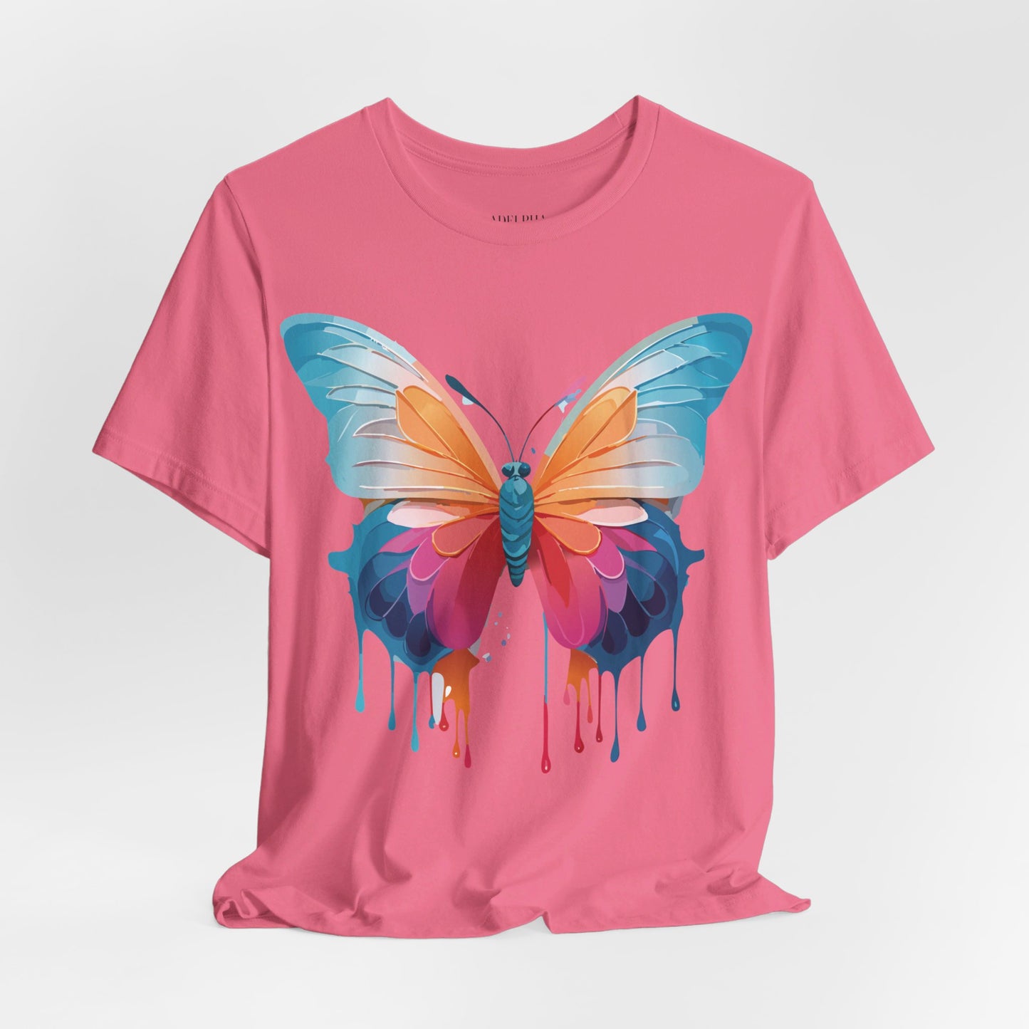 Natural Cotton Tee Shirt with Butterfly