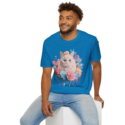 Cat Shirt Unisex Short Sleeve Cat Tee Kitten Design Gildan Softstyle 64000 Tee