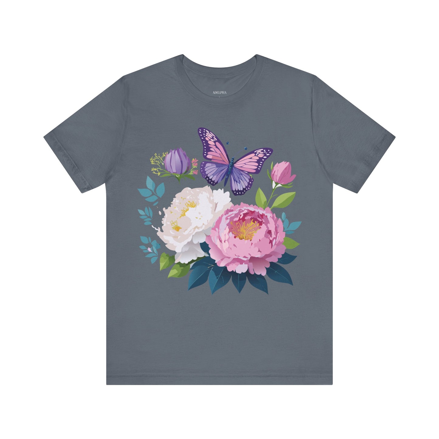 T-shirt en coton naturel avec fleurs