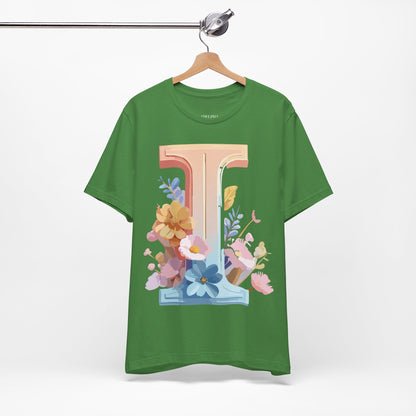 Natural Cotton Tee Shirt - Letters Collection - I Printify