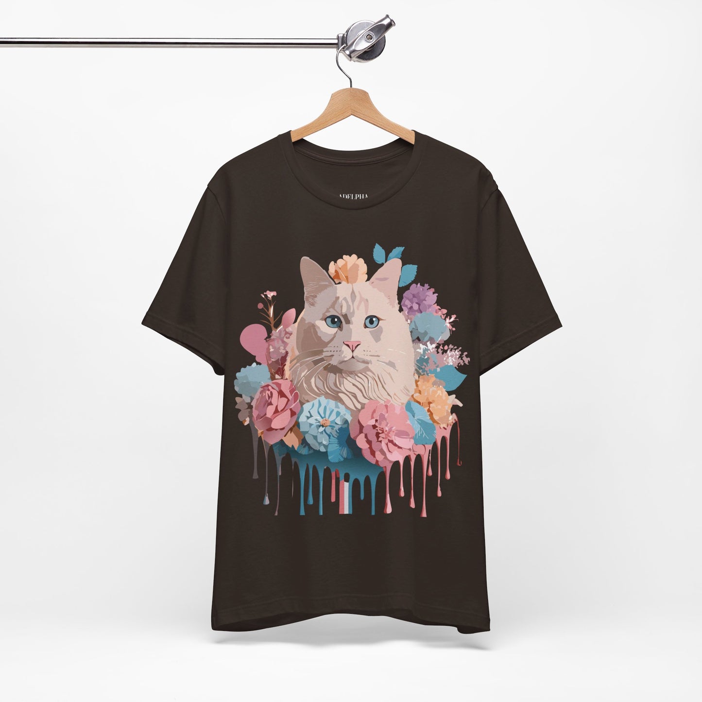 T-shirt en coton naturel avec chat