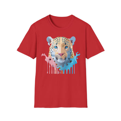 Unisex Cheetah Print Gildan Softstyle 64000 Short Sleeve T Shirt