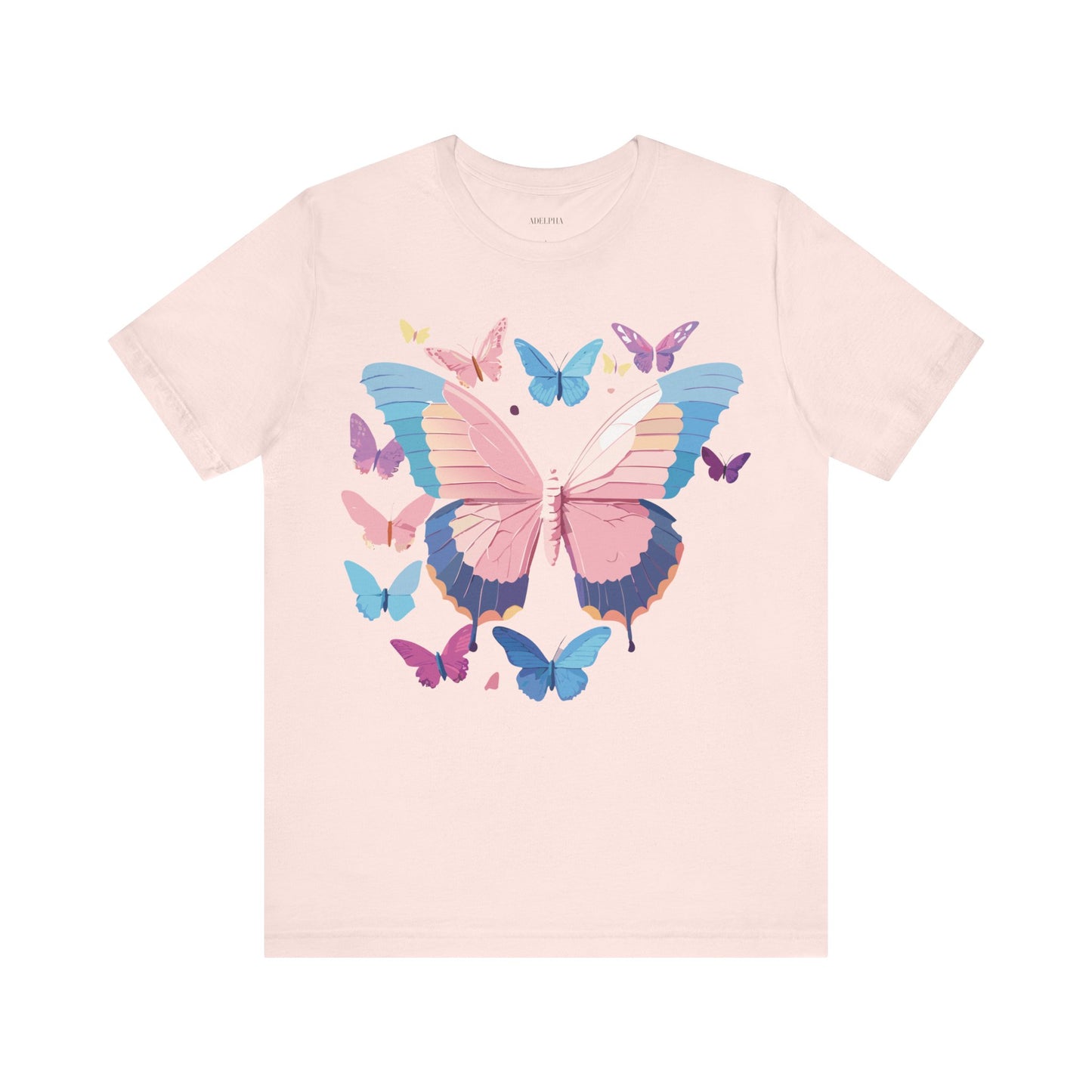 Natural Cotton Tee Shirt with Butterfly