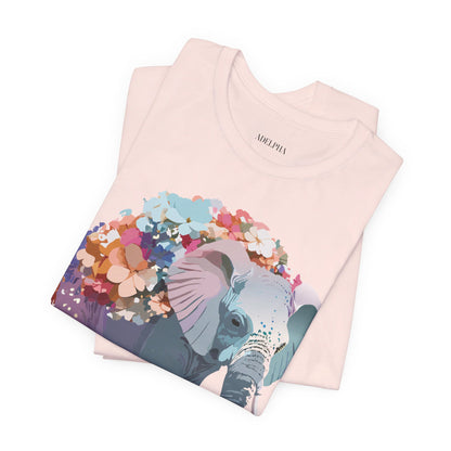 Natural Cotton Tee Shirt with Elephant Printify
