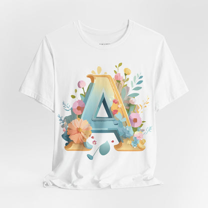 Natural Cotton Tee Shirt - Letters Collection - A Printify