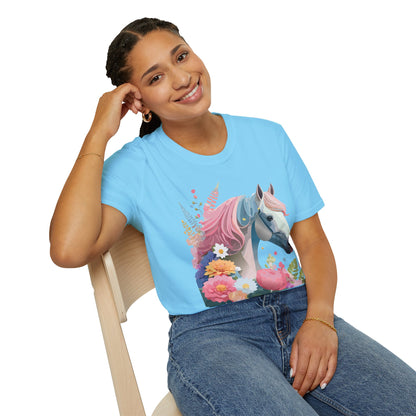 Horse Shirt Unisex Gildan Softstyle 64000 Cotton Tee With Animals