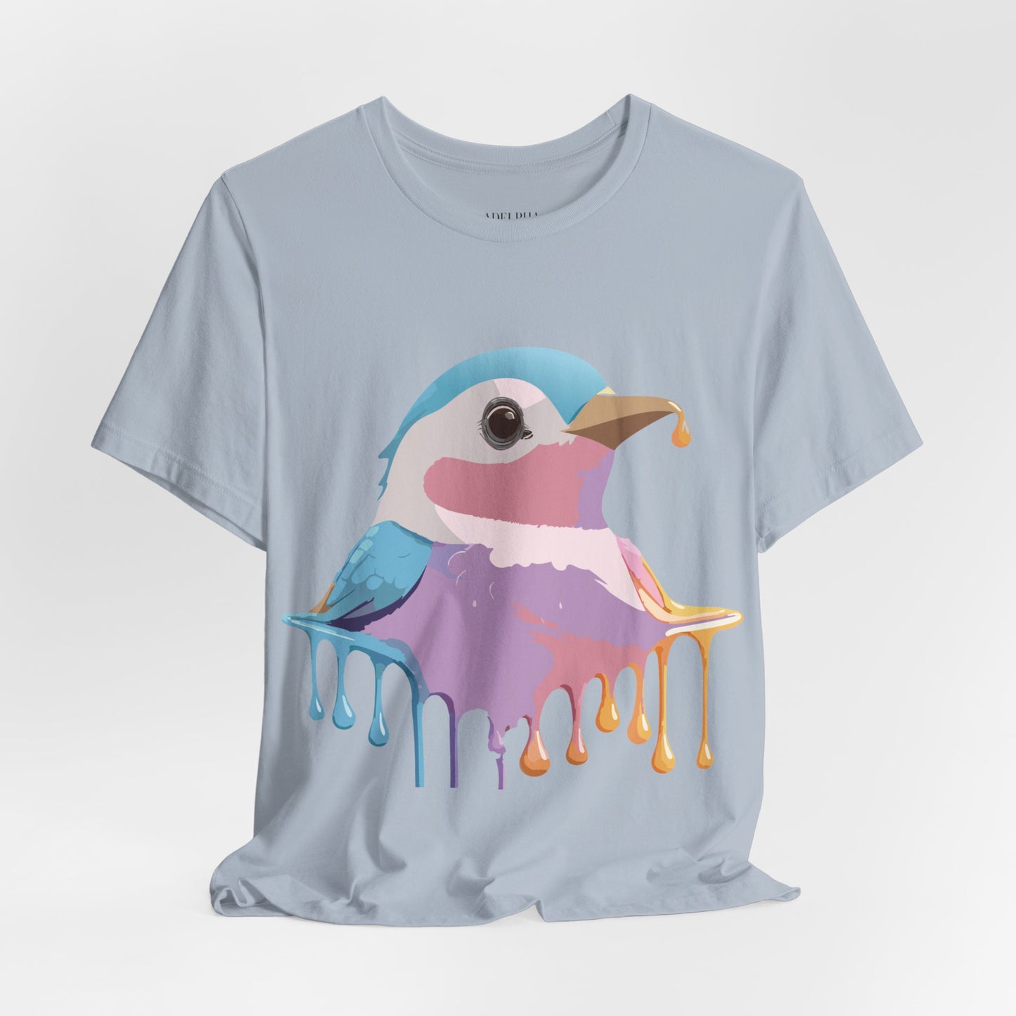 Natural Cotton Tee Shirt with Bird