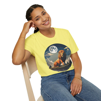 Lion Shirt Unisex Animal Tee Softstyle 64000 100 Percent Ring-Spun Cotton