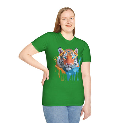 Tiger Shirt Unisex Animal Tee Ring Spun Cotton Gildan Softstyle Short Sleeve