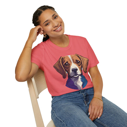 Dog Shirt Unisex Animal Print Tee Softstyle 100 Percent Cotton Gildan 64000