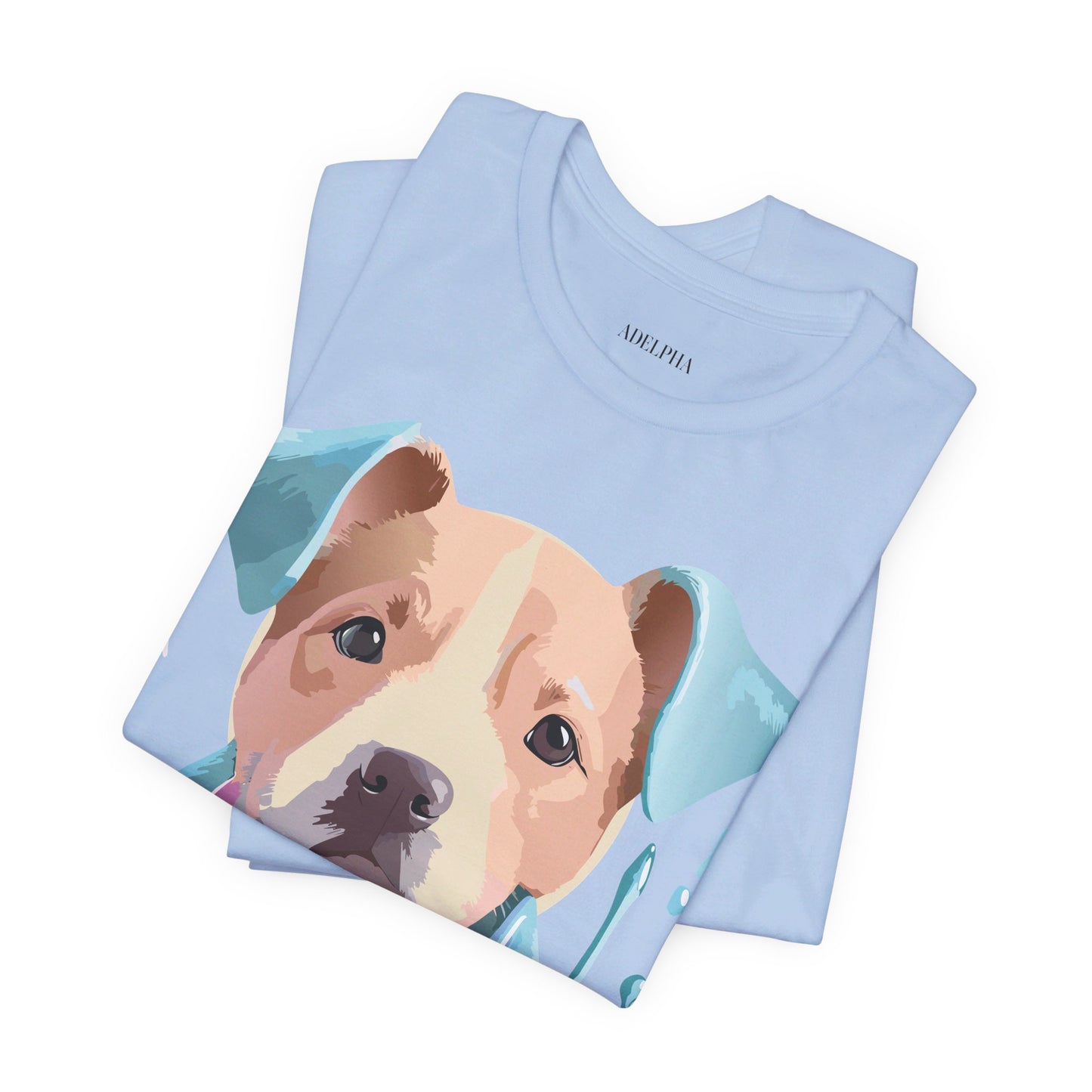 Natural Cotton Tee Shirt with Dog