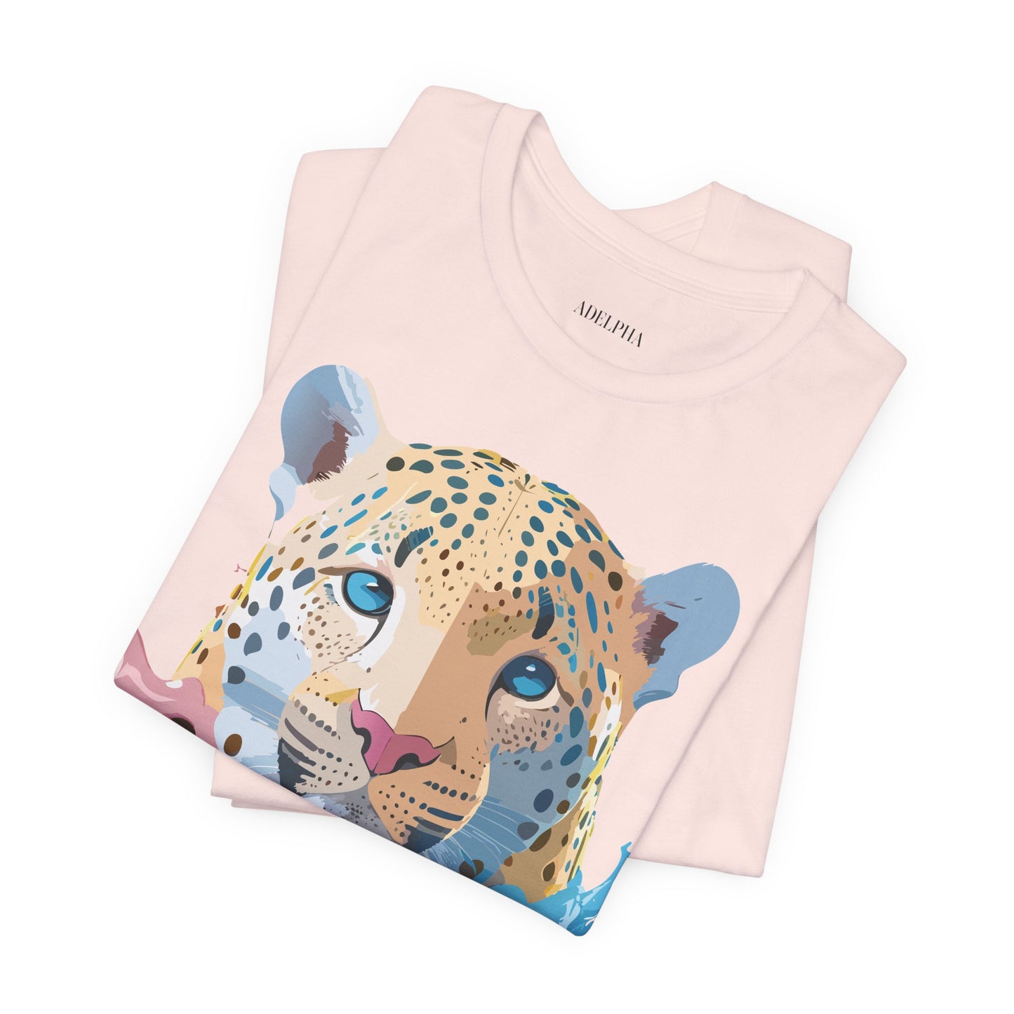 Natural Cotton Tee Shirt with Cheetah