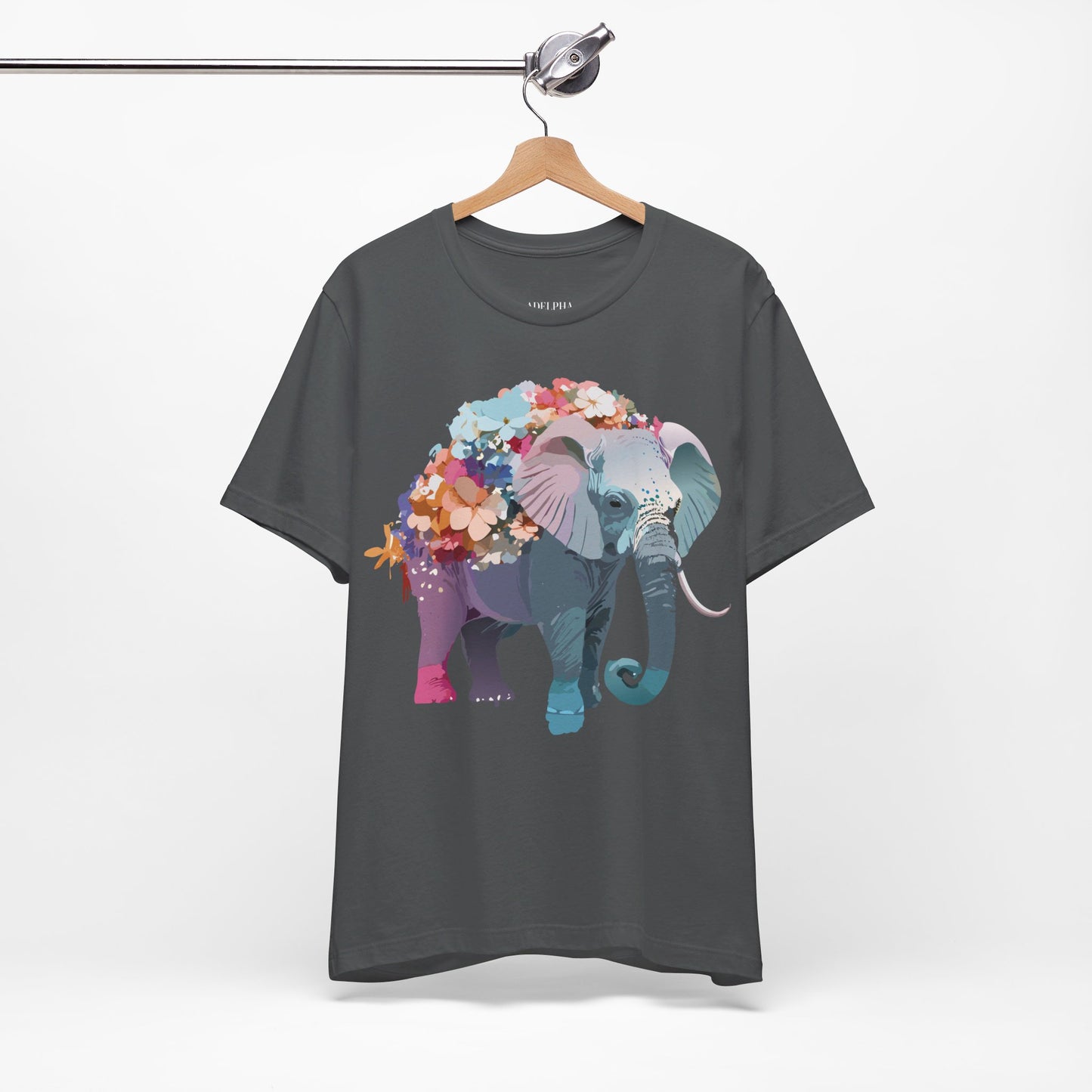 Natural Cotton Tee Shirt with Elephant