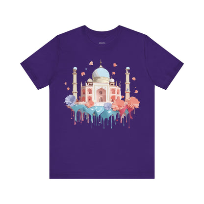 Natural Cotton Tee Shirt - Taj Mahal, India Printify