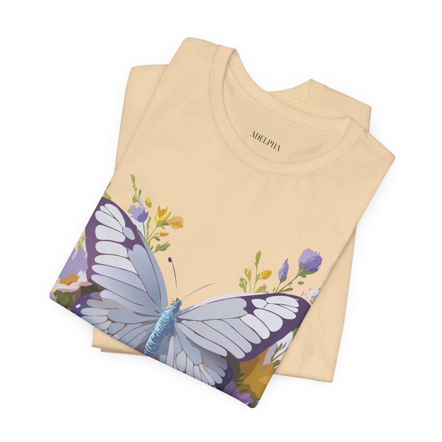 T-shirt en coton naturel avec papillon