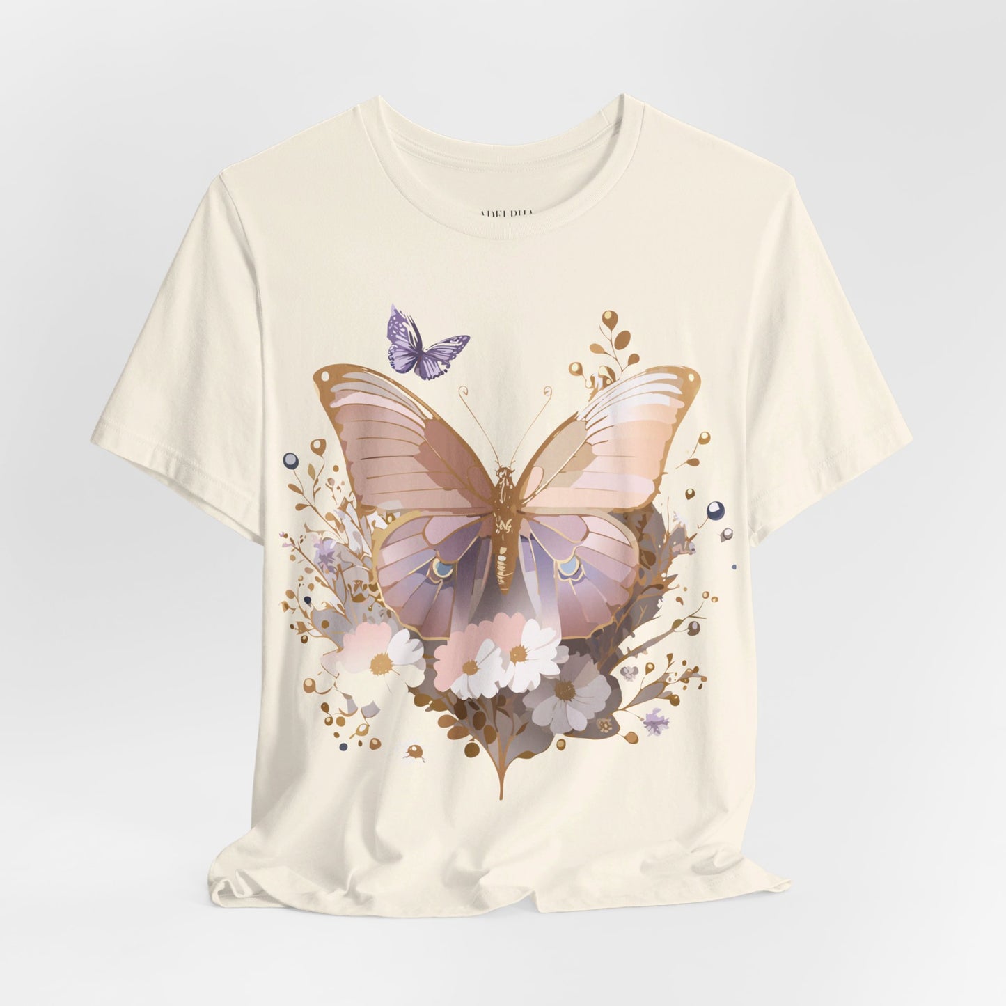 T-shirt en coton naturel avec papillon