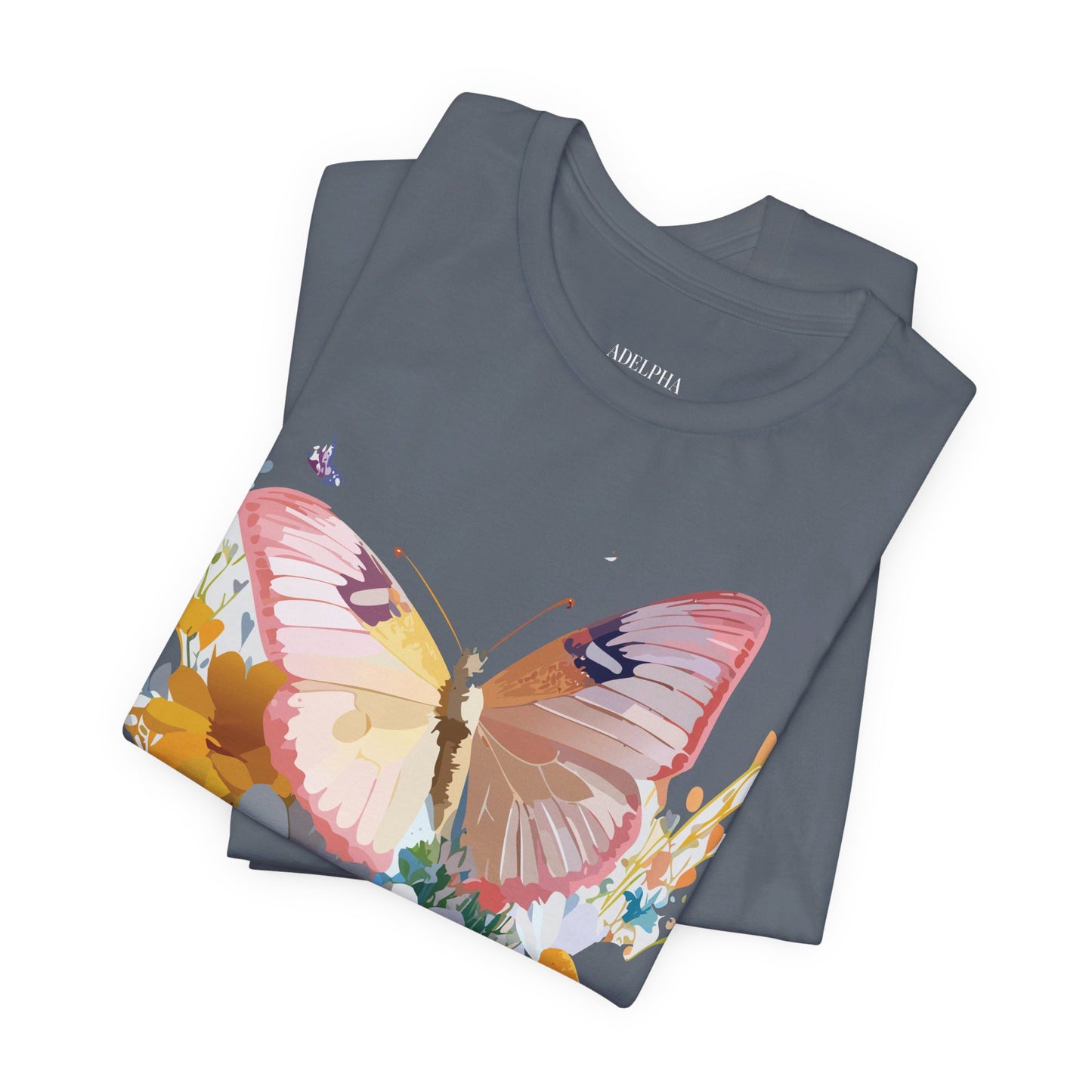 T-Shirt aus natürlicher Baumwolle mit Schmetterling