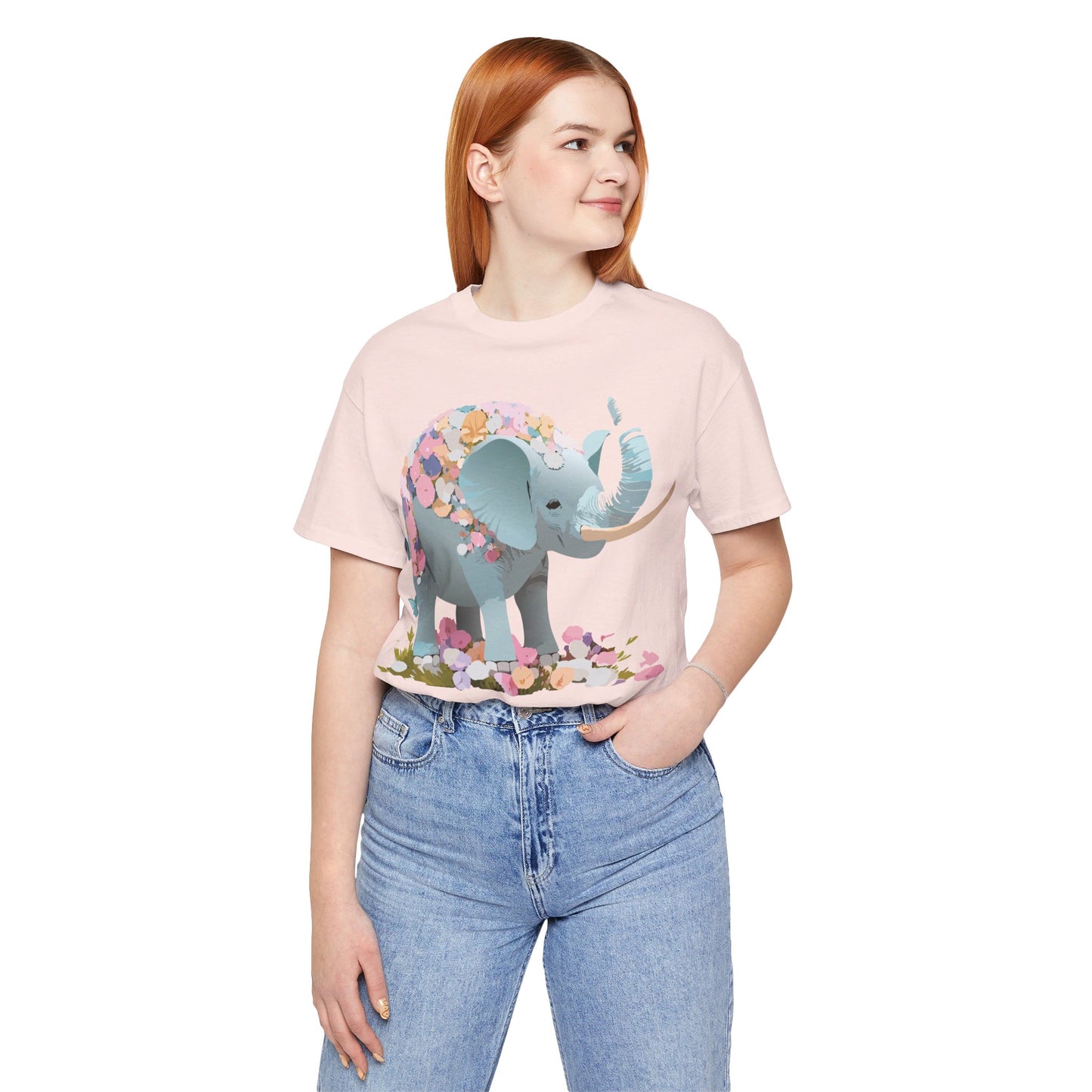 T-Shirt aus natürlicher Baumwolle mit Elefant