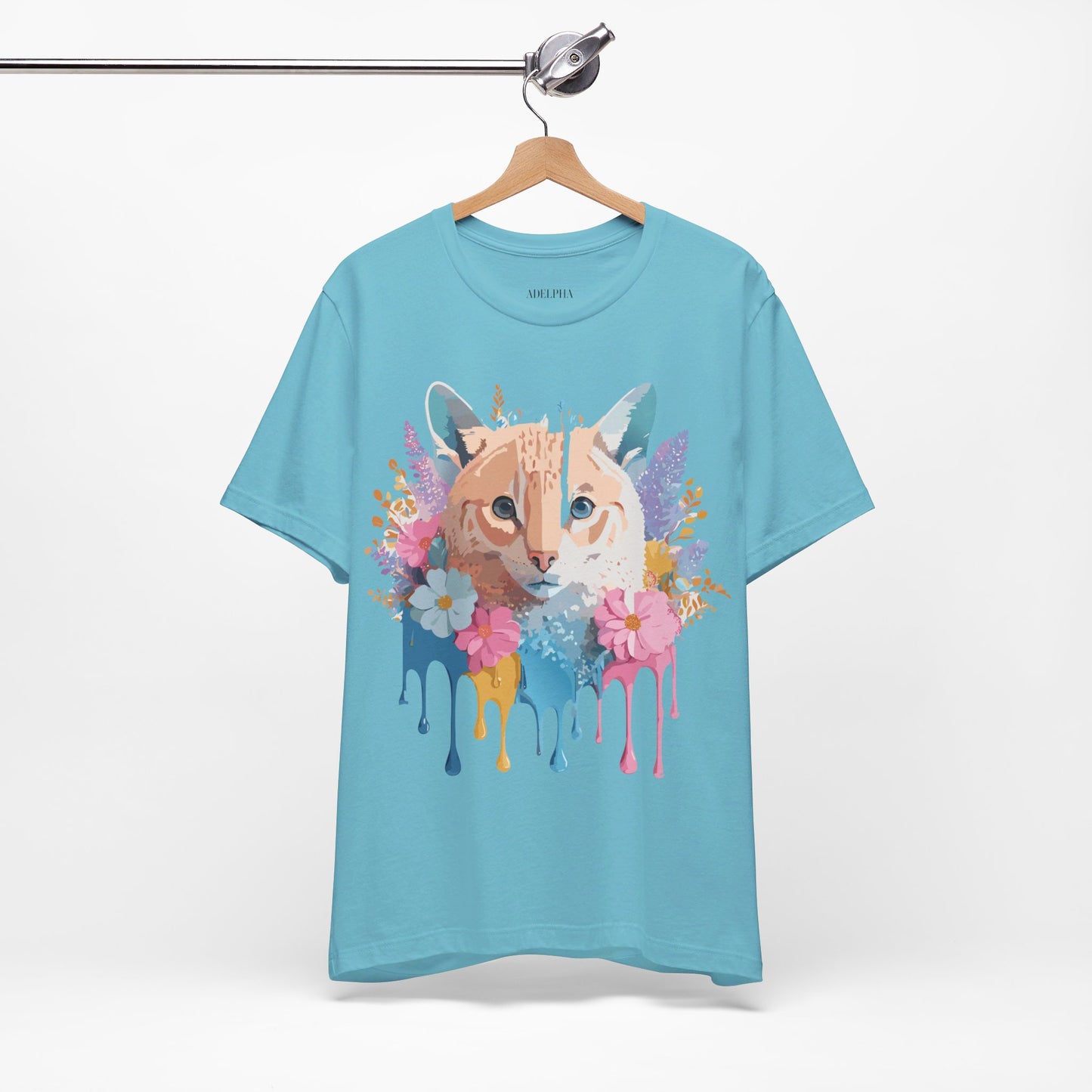 Natural Cotton Tee Shirt with Cat