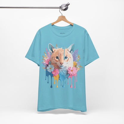Natural Cotton Tee Shirt with Cat Printify