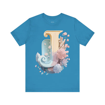 Natural Cotton Tee Shirt - Letters Collection - J Printify