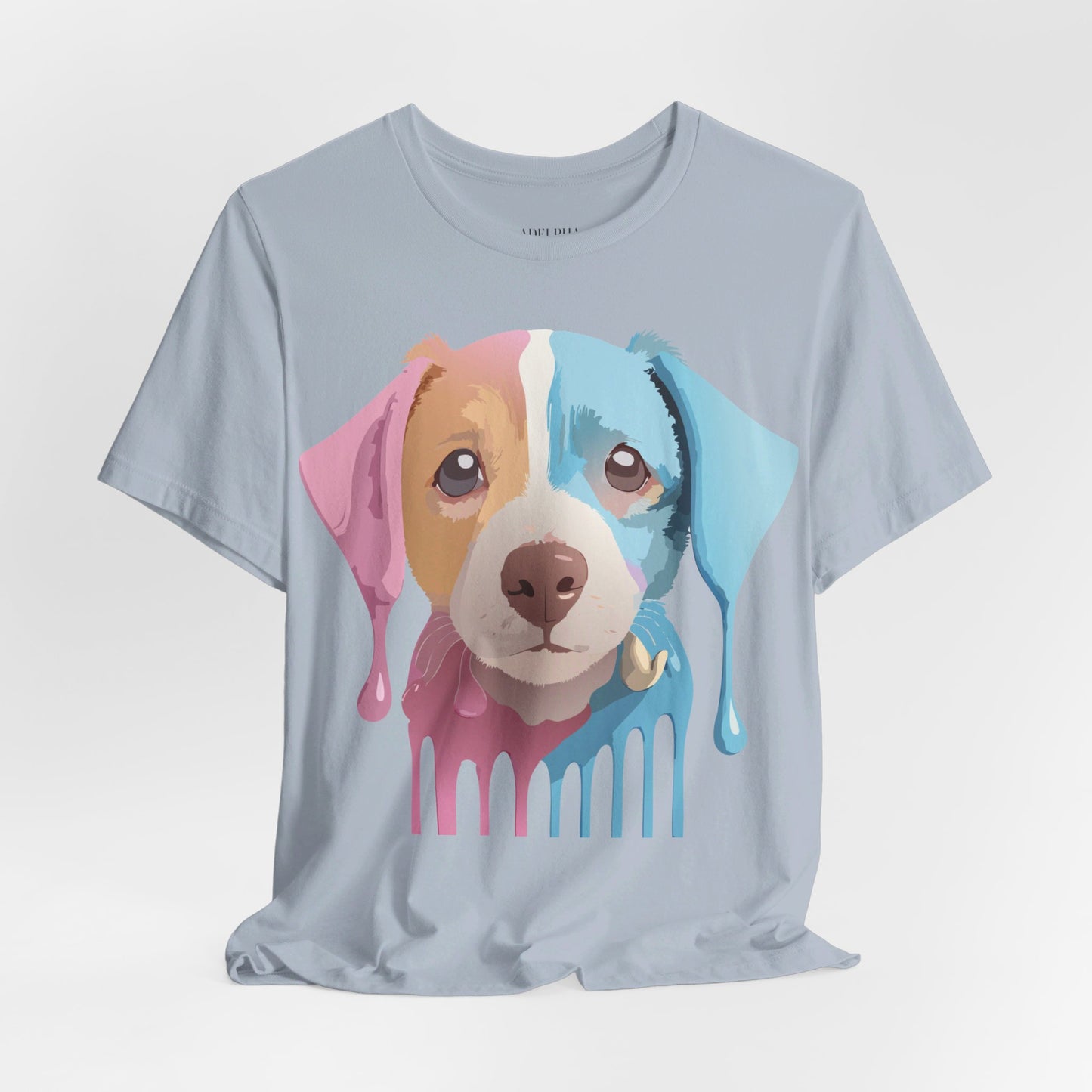 Natural Cotton Tee Shirt with Dog